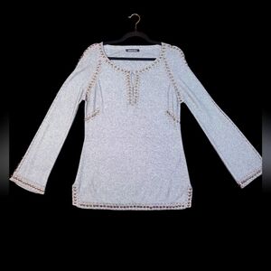 Micheal Simon Silk And Cashmere Beaded Sweater size Large